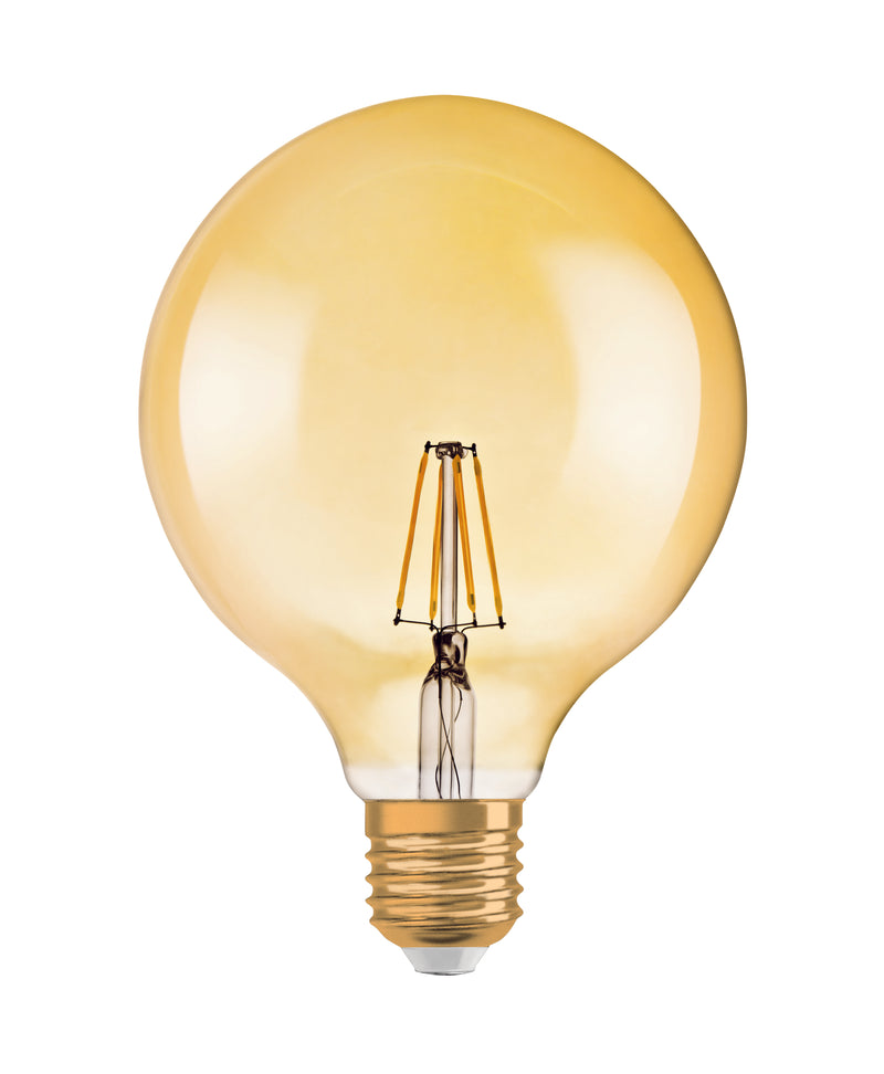 4W, 410lm, Vintage 1906 Globe 35 Filament GOLD, E27, 2400K, 124x168mm, LED Sisustuslamppu Osram