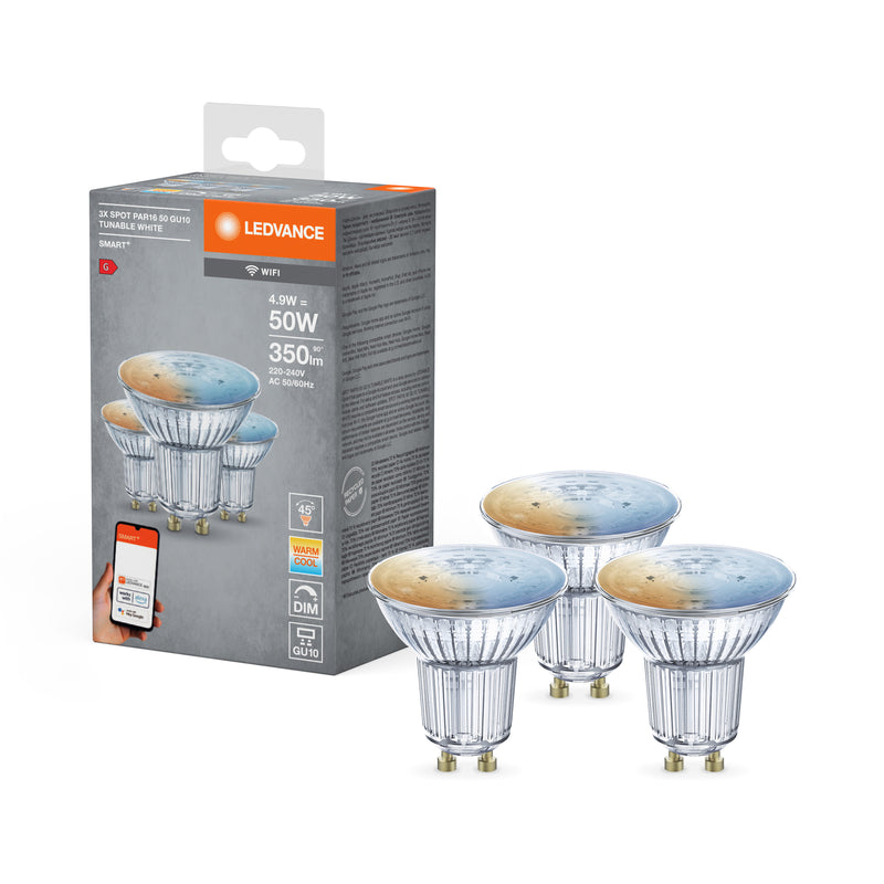4,9W, 350lm Smart+ WiFi Spot Tunable 45° GU10, 50x52mm, LED älykohdelamppu Osram