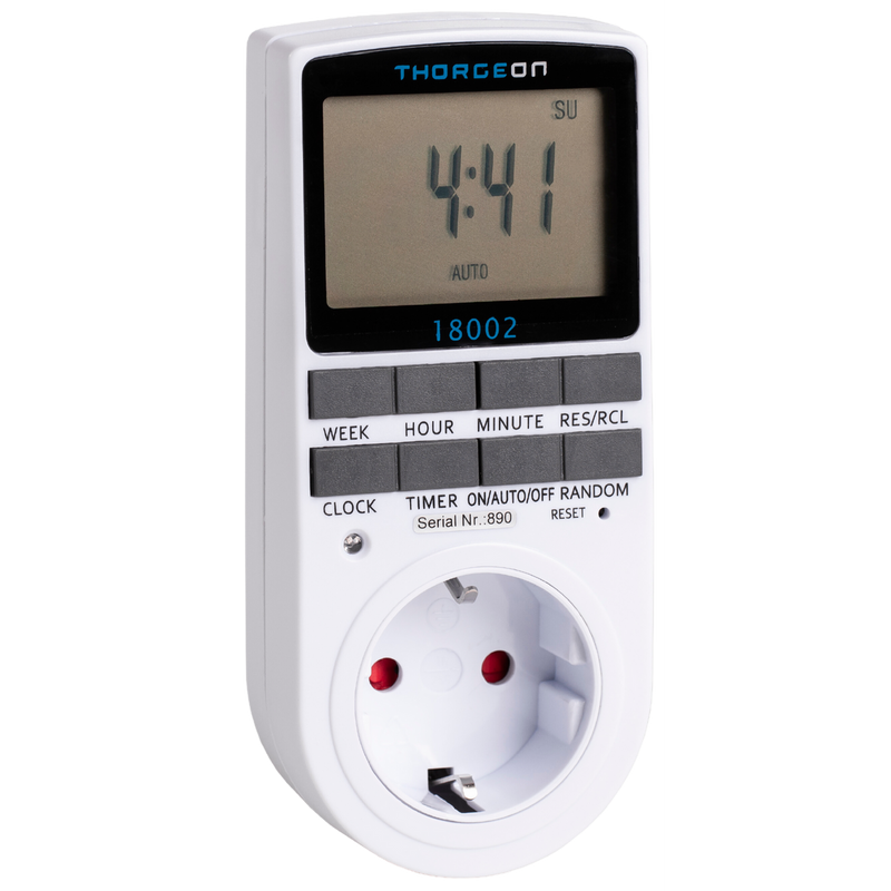 Digital timer socket 24/7h, 16A, 3680W, THORGEON