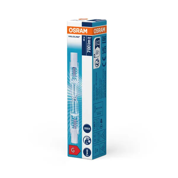 230V, 48W, 750lm, Haloline, R7s, 2900K, 12x78mm, Halogeenilamppu Osram
