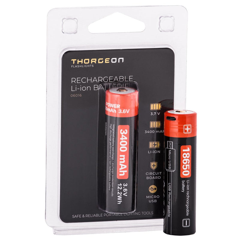 Uudelleen ladattava 3400mAh 3.7V Li-ion paristo Thorgeon