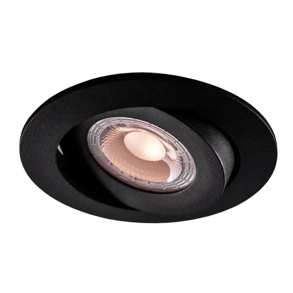 6W, 427lm, Halux Slim Downlight, Dim to Warm, 2100-2700K, IP44, IK04, 31x85mm, Black LED Downlight Thorgeon