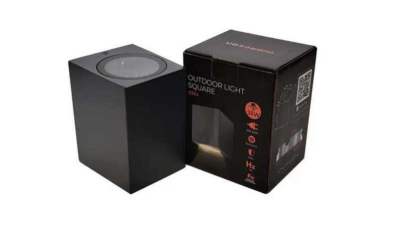 Thorgeon Luminaire Frame GU10 IP65 Anthracite – square outdoor wall light, 77x100 mm