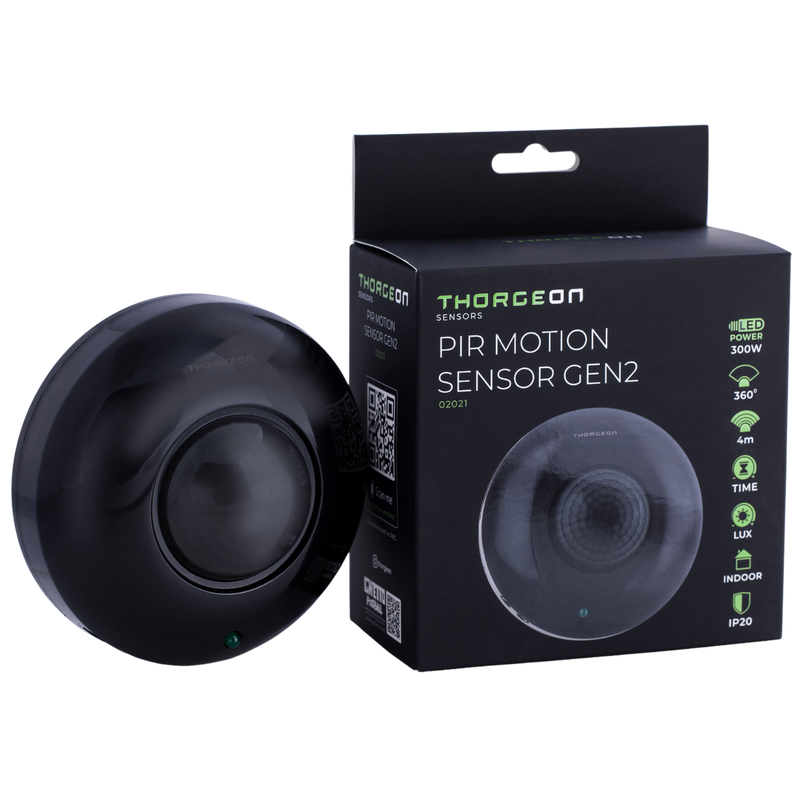 PIR Motion detector GEN2 6m MAX 1200W IP20 Black THORGEON