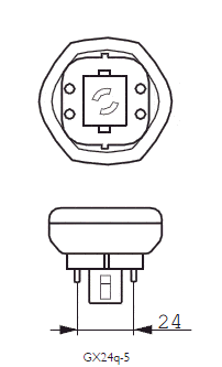 57W, 3000lm, GX24q-5 4P, 44x198mm, Socket lamp