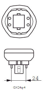42W, 2060lm, GX24q-4 4P, 44x168mm, Pistokantalamppu