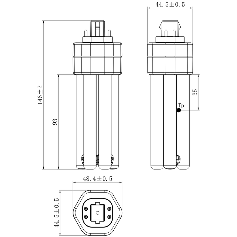 16W, 1760lm, ToLEDo Lynx TE, GX24q-3, 4-pin, 4000K, 44x146mm, LED Pistokantalamppu Sylvania
