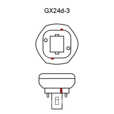 26W, 1800lm, GX24d-3 2P, 44x135mm, Socket lamp