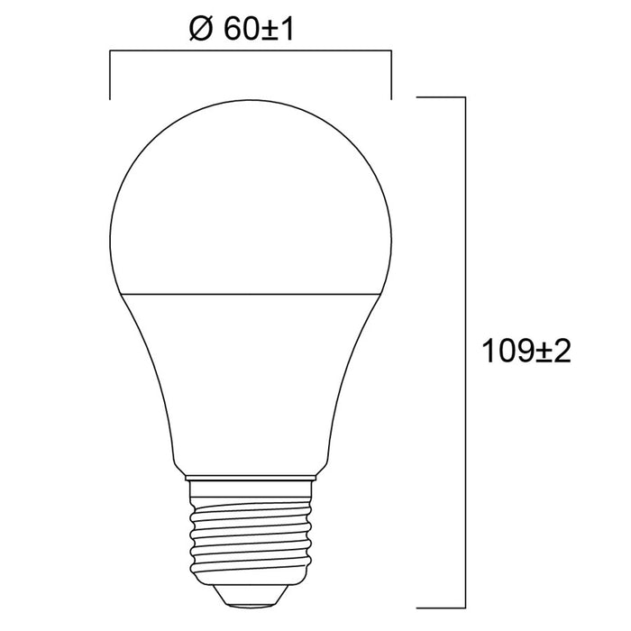 9.5W, 1055lm, ToLEDo GLS A60, E27, 60x109mm, LED lamp Sylvania
