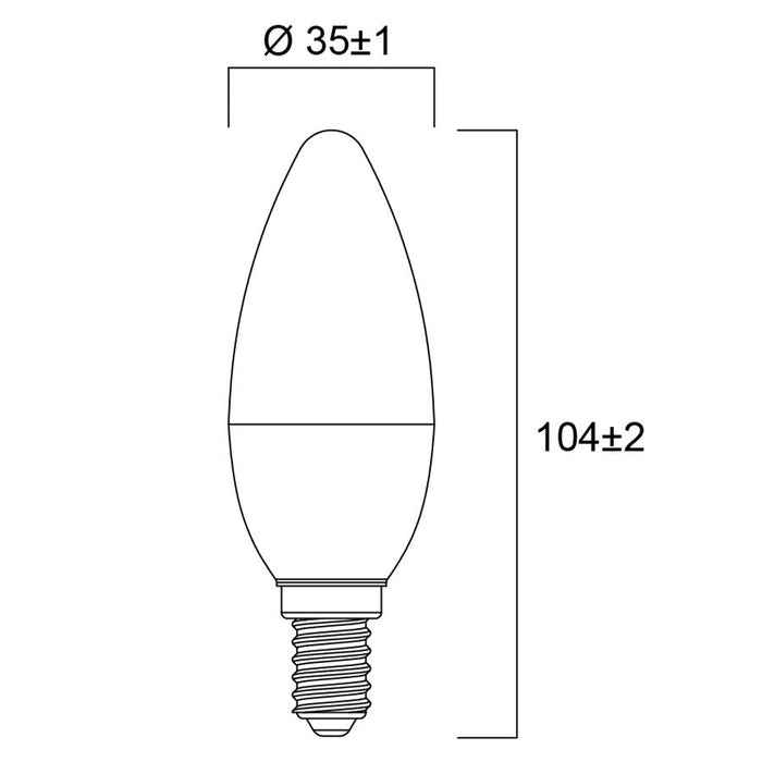 4.5W, 470lm, ToLEDo candle, E14, C35, 35x104mm, LED lamp Sylvania