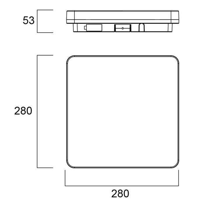 18W, 1900lm, Start Surface Slim square IP54 LED ceiling light with motion sensor Sylvania