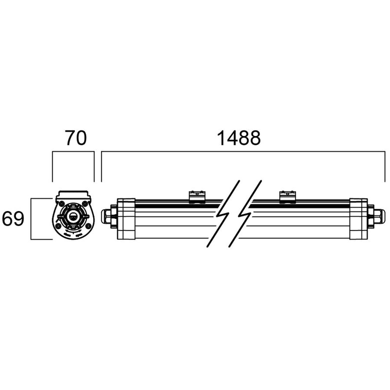 53W, 7200lm, Start Waterproof Slim, IP65, IK08, 4000K, 1500mm. LED universal lamp Sylvania