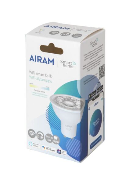 4,7W, 2700-6500K, SmartHome, GU10, PAR16, 345lm, 36D, 50x54mm WiFi-Älylamppu Airam