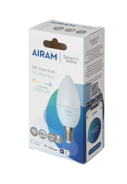 4,5W, 2700-6500K, SmartHome, E14, C35, 470lm, 35x116mm, WiFi-Älylamppu Airam