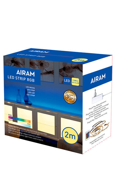 7.2W/m, LED Strip Power 24V IP20 RGB, LED Strip Airam 