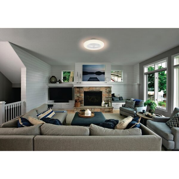 74W, 4100lm Smart+ WiFi Ceiling Fan Round Tunable White IP20 LED älykattovalaisin tuulettimella Osram