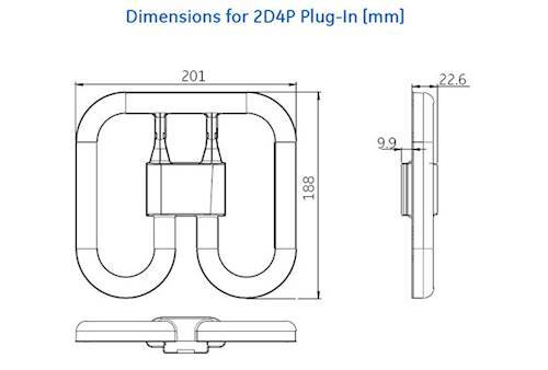 12,5W, 1550lm LED 2D CCG, GR10q 4P, 4000K LED Perhoslamppu Magneettiselle kuristimelle Tungsram