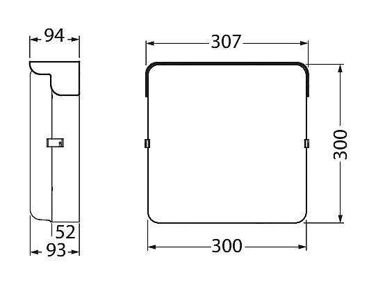 12W, 900lm, Noppa Flat IP65, IK10, 93x300x300mm, LED Number Light Airam