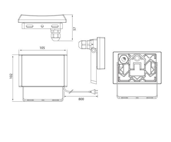 10W, 800lm, AirFlood IP44, 4000K, IK08, LED Floodlight Airam 