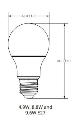 11.5W, 1055lm LED Eco Snowcone A60, E27, 2700K LED-lamppu -Tungsram - Lumenled Oy