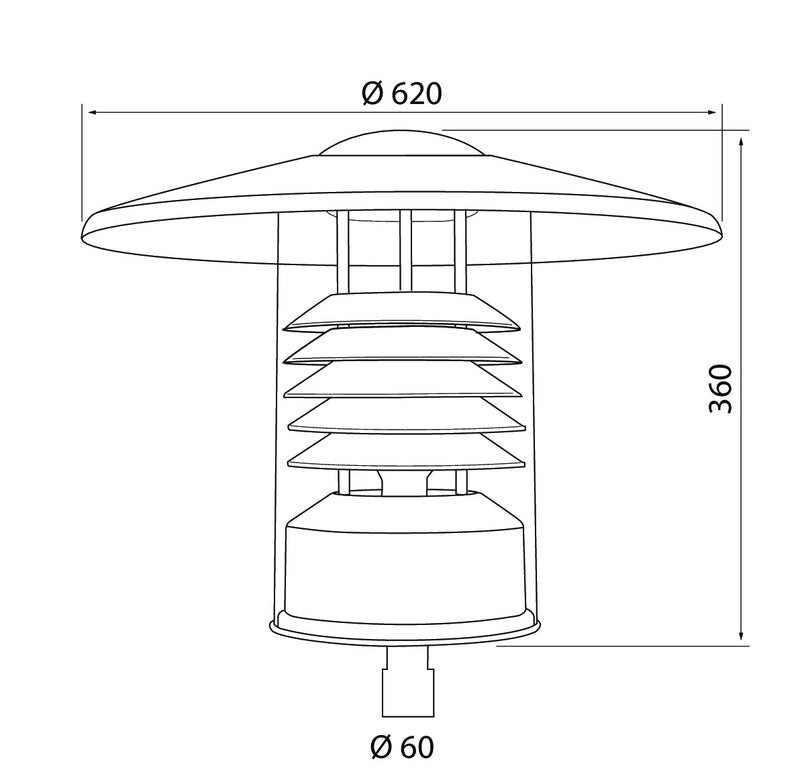 Lumix Pylväsvalaisin vaihdettavalla E27 polttimolla Max 100W.