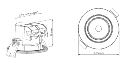 5W, 420lm Recessed Spotlight IP20, 4000K LED-alasvalo Pyöreä säädettävä-Tungsram - Lumenled Oy