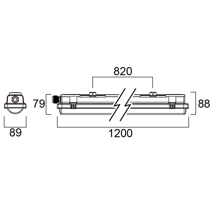 36W, 5000lm Resisto IP66, 4000K, 1200mm, 5x2.5mm2 through-wired Gray Industrial lamp Sylvania