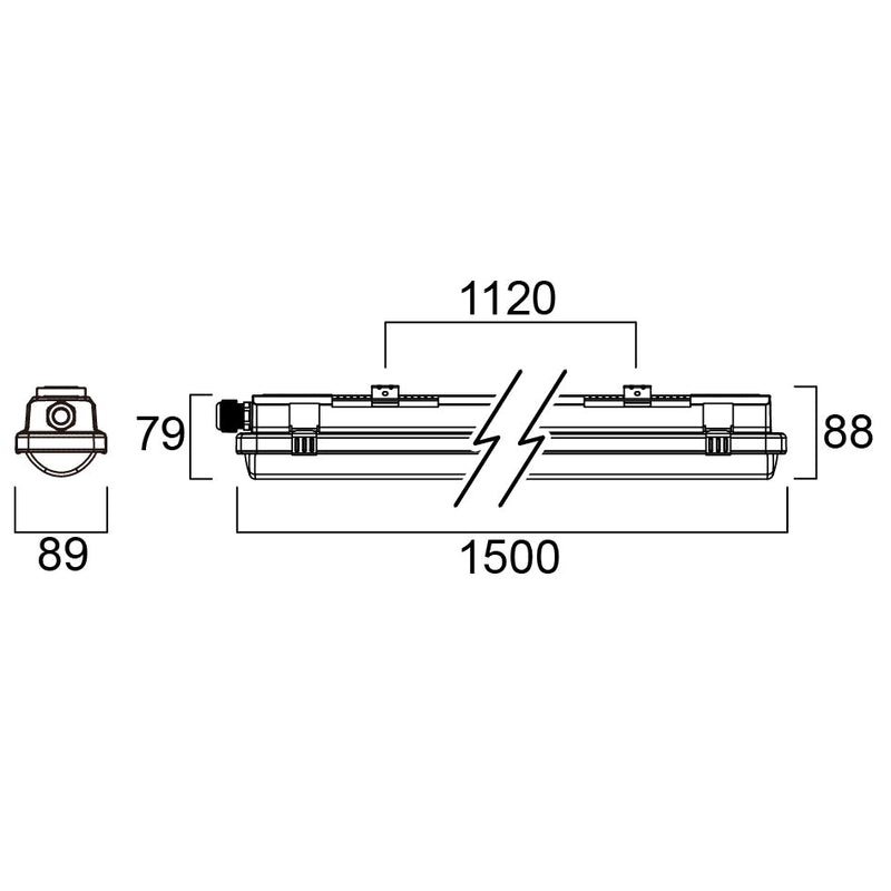 60W, 9700lm Resisto IP66, 4000K, 1500mm, Harmaa Teollisuusvalaisin Sylvania
