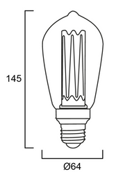 2,5W, 125lm, ToLEDo Mirage ST64, E27, 2000K, LED-lamppu -Sylvania - Lumenled Oy