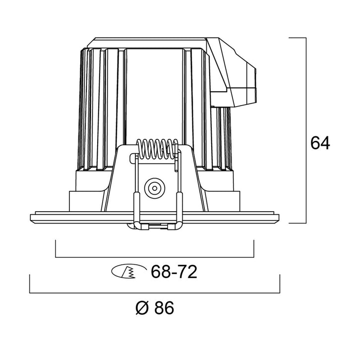 9W, 800lm, Start Eco Spot Aluminium, IP44, DIM, 4000K, 68x64mm, LED Alasvalo Sylvania