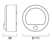 1,4W, 40lm Wall Circle Sense PIR 4000K LED-valaisin -Sylvania - Lumenled Oy