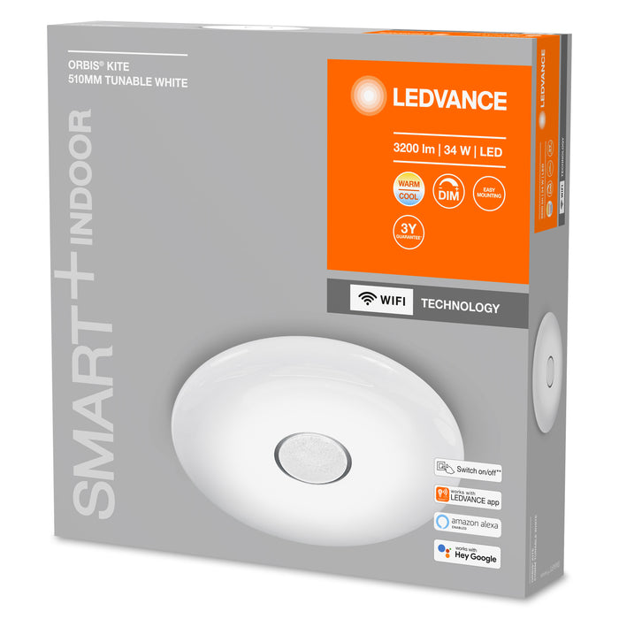 34W, 3200lm Smart+ WiFi Orbis Kite Tunable White IP20, 510mm white LED smart ceiling light LEDVANCE