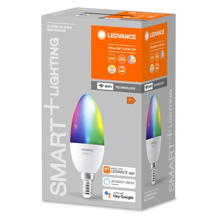 4,9W, 470lm Smart+ WiFi Candle RGBW, P40, E14 älyvakiolamppu LEDVANCE