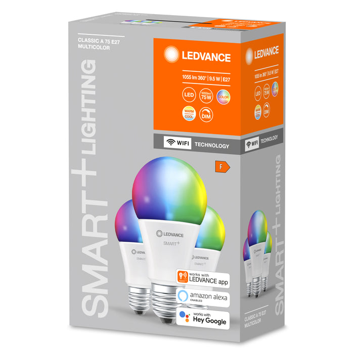 9,5W, 1055lm Smart+ WiFi RGBW, A60, E27 älyvakiolamppu LEDVANCE