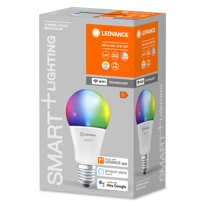 9W, 806lm Smart+ WiFi RGBW, A60, E27 älyvakiolamppu LEDVANCE