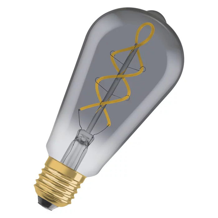 4W, 140lm, Vintage 1906 EDISON, E27, 1800K, 64x143mm, Black, LED lamp Osram