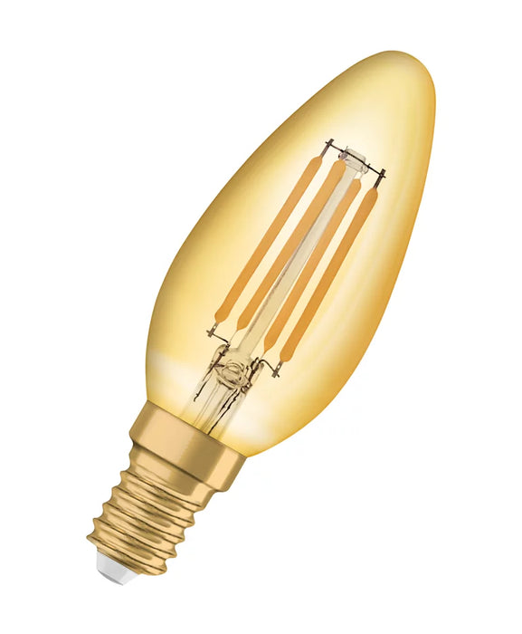 2.5W, 220lm, Vintage 1906 CLAS B, E14, 2400K, 35x100mm, Gold, LED lamp Osram