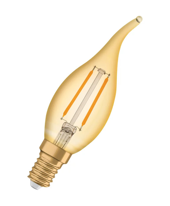 2,5W, 220lm, Vintage 1906 CLAS BA, E14, 2400K, 35x121mm, Kulta, LED lamppu Osram