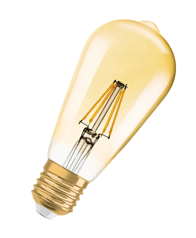 4W, 410lm, Vintage 1906 Edison 35 Filament GOLD, E27, 2400K, 64x143mm, LED lamppu Osram