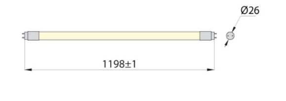 18W, 1710lm, Nano LED, AC 230-240V, T8, G13, 4000K, 1200mm, LED Putki